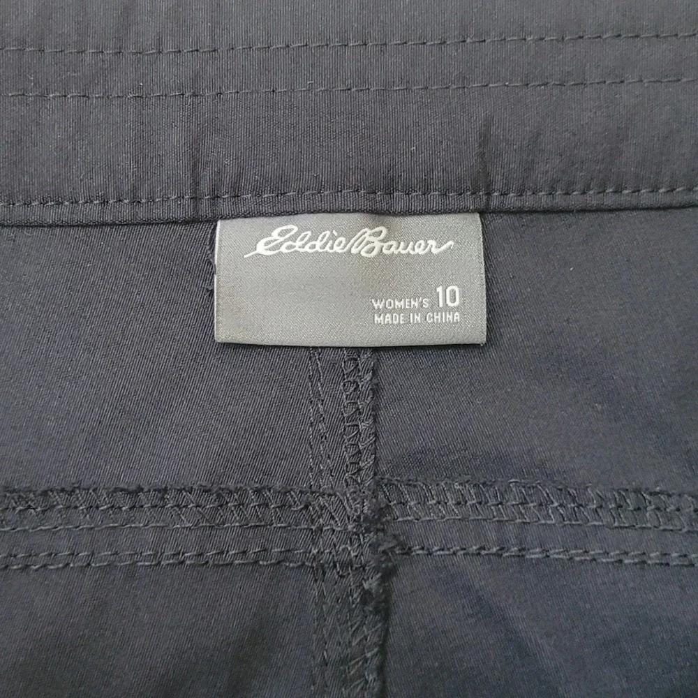 Eddie Bauer Capri Crop Pants Womens 10 Black‎ Hiking Nylon Tech